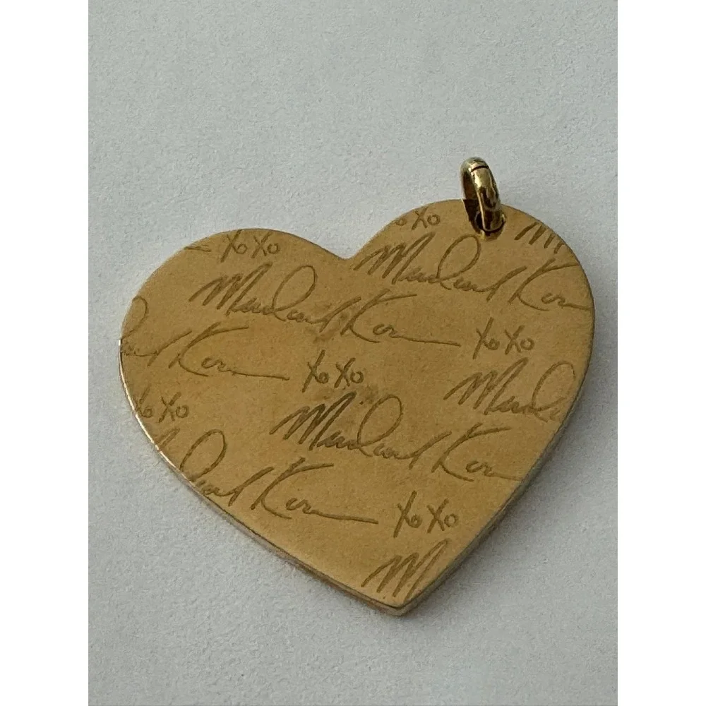 Michael Kors Gold Tone Engraved Signature‎ XOXO Heart Charm Pendant